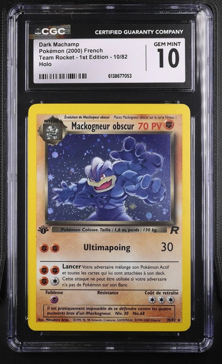 Carte Pokemon Mackogneur obscur 10/82 Holo Team Rocket Edition 1 CGC 10 GEM MINT – Zdjęcie 2