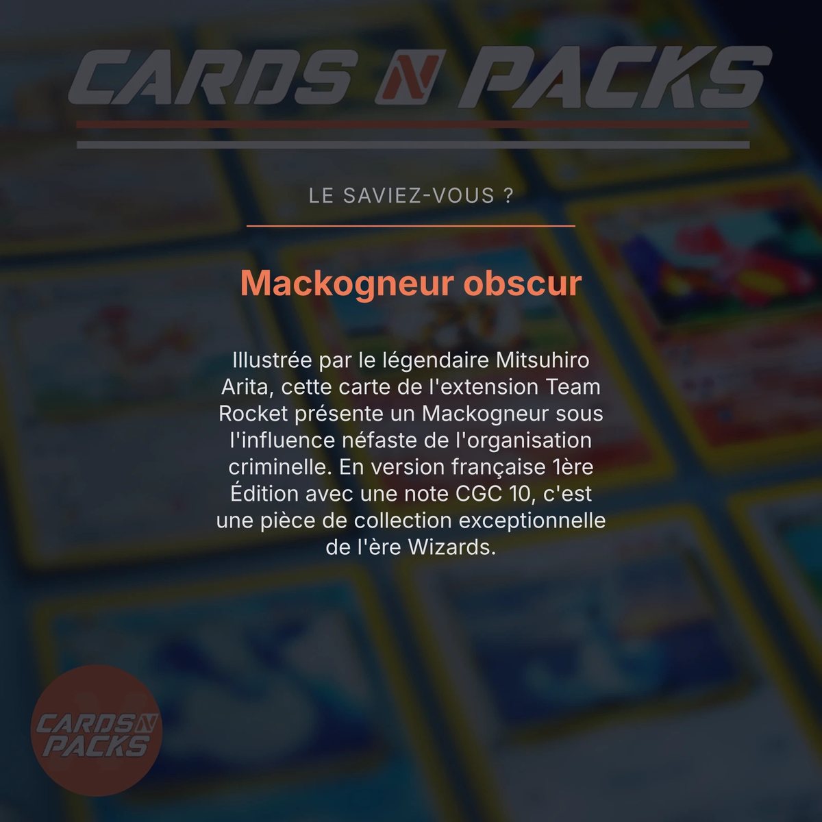 Carte Pokemon Mackogneur obscur 10/82 Holo Team Rocket Edition 1 CGC 10 GEM MINT – Zdjęcie 4