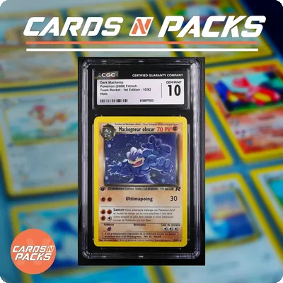 Carte Pokemon Mackogneur obscur 10/82 Holo Team Rocket Edition 1 CGC 10 GEM MINT